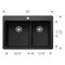 Blanco Liven 1-3/4 Low Divide Dual Mount - Coal Black 443210 - alternate 4